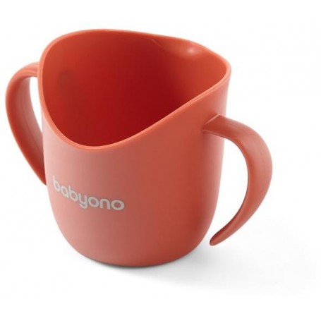 BabyOno Ergonomický tréninkový hrnek 120 ml, 6m+, oranžový