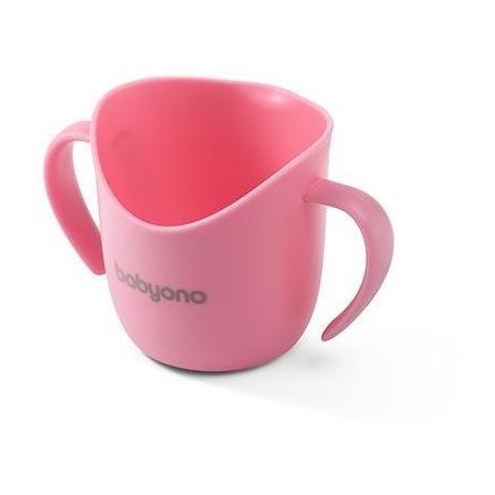 BabyOno Ergonomický tréninkový hrnek 120 ml, 6m+, růžový