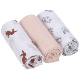 Swaddle Burp blanket 60x60 Little Forest rabbit