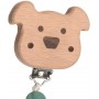 Soother Holder Wood/Silicone Little Chums dog