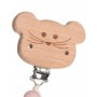 Soother Holder Wood/Silicone Little Chums mouse