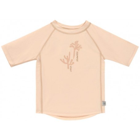 Short Sleeve Rashguard corals peach rose 07-12 mon.