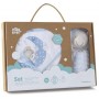 INTERBABY | SET - OSUŠKA froté 100x100 Medvídek spí + PŘÍTULKA - modrá