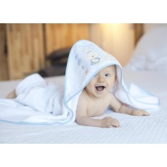 INTERBABY | Osuška froté baby - bílo-modrá