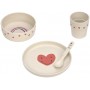 Dish Set PP/Cellulose Happy Rascals Heart lavender