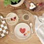 Dish Set PP/Cellulose Happy Rascals Heart lavender