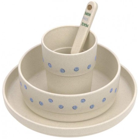 Dish Set PP/Cellulose Happy Rascals Smile sky blue