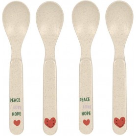 Spoon Set PP/Cellulose Happy Rascals Heart lavender