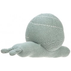 Knitted Toy with Rattle Garden Explorer snail green