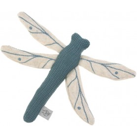 Knitted Toy with Rattle/Crackle Garden Explorer Dragonfly blue