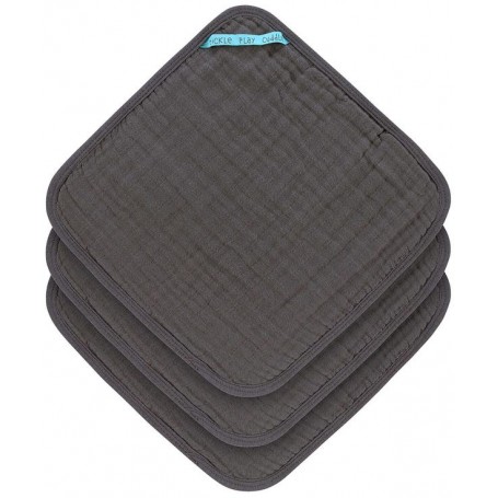 Muslin Washcloth Set 3 pcs anthracite