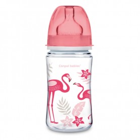 Canpol babies láhev se širokým hrdlem JUNGLE 120 ml růžová