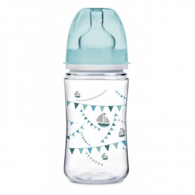 Canpol babies láhev se širokým hrdlem PARTY 240 ml modrá