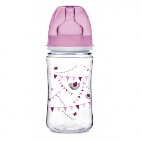 Canpol babies láhev se širokým hrdlem PARTY 240 ml růžová