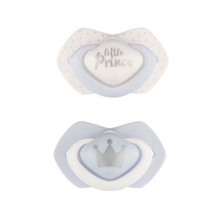 Canpol babies set symetrických silikonových dudlíků Light touch 0-6m ROYAL BABY modrý