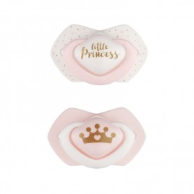 Canpol babies set symetrických silikonových dudlíků Light touch 0-6m ROYAL BABY růžový