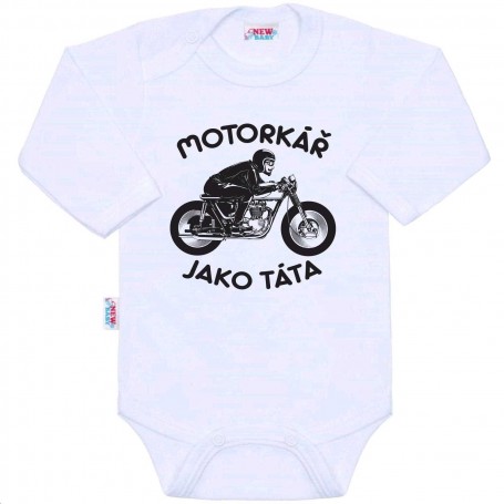 New Baby body s potiskem MOTORKÁŘ JAKO TÁTA