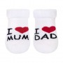 New Baby kojenecké froté ponožky bílé I LOVE MUM AND DAD