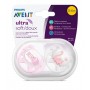 Philips AVENT Šidítko Ultrasoft Text 0-6 m dívka, 2 ks