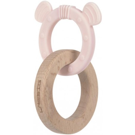 Teether Ring 2in1 Wood/Silikone Little Chums mouse