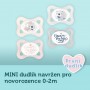 Canpol babies Set symetrických silikonových MINI dudlíků 0-2m SLEEPY KOALA růžový