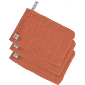 Muslin Wash Glove Set 3 pcs rust