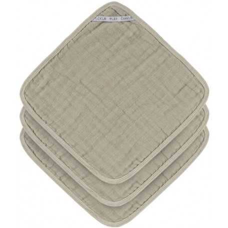 Muslin Washcloth Set 3 pcs olive