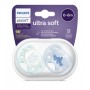 Philips AVENT Šidítko Ultrasoft Text 0-6 m chlapec, 2 ks